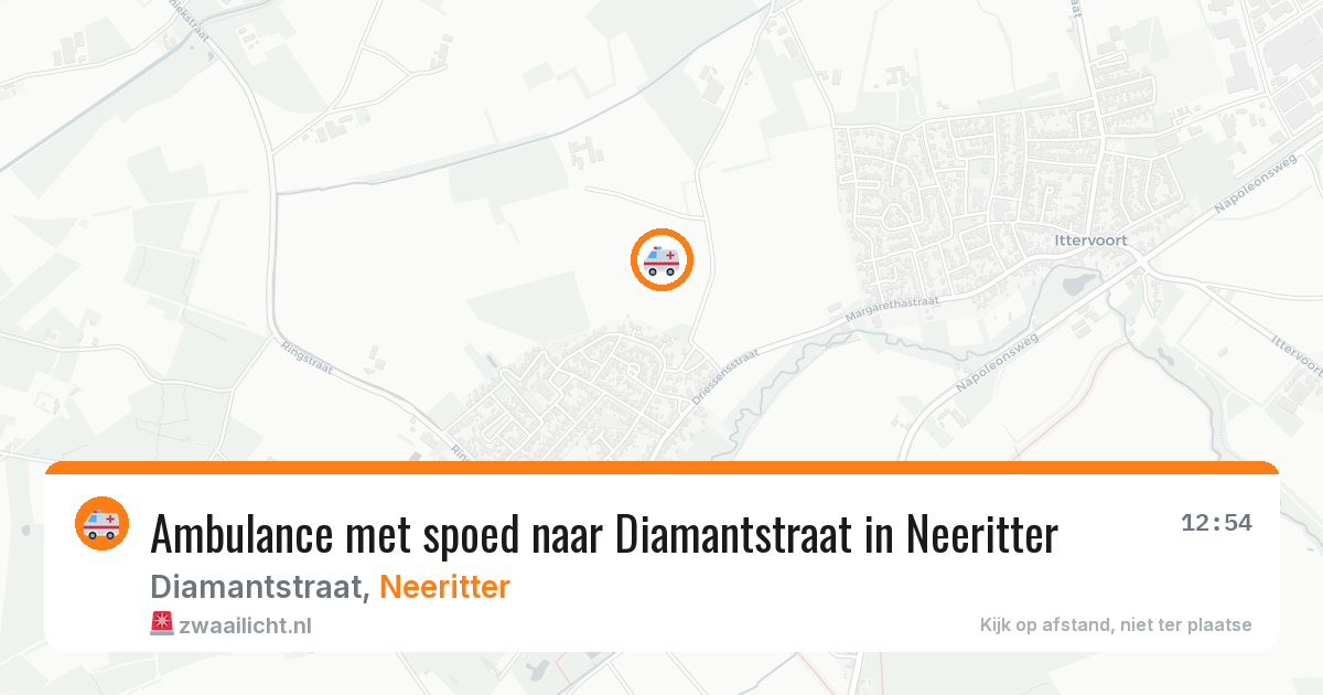 Ambulance met spoed naar Diamantstraat in Neeritter — 14 mrt 2026