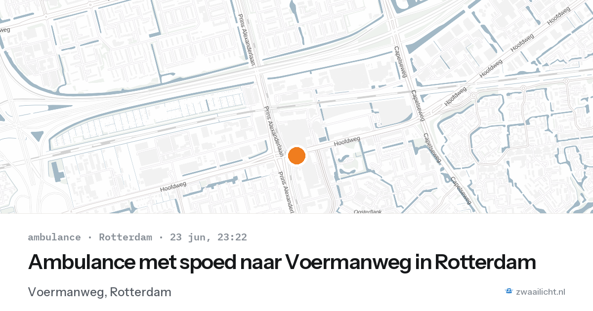 Ambulance met spoed naar Voermanweg in Rotterdam — 23 jun 2026