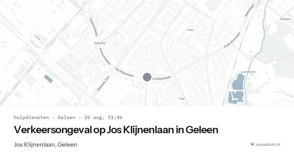 Verkeersongeval op Jos Klijnenlaan in Geleen — 26 aug 2026