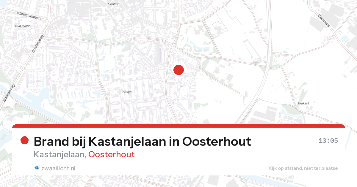 Brand bij Kastanjelaan in Oosterhout — 20 feb 2026