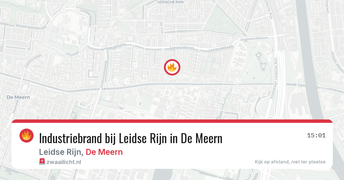 Industriebrand bij Leidse Rijn in De Meern — 7 aug 2026