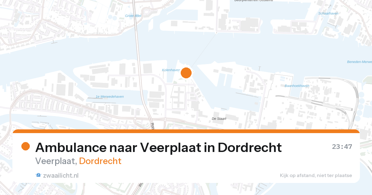 Ambulance naar Veerplaat in Dordrecht — 26 aug 2026