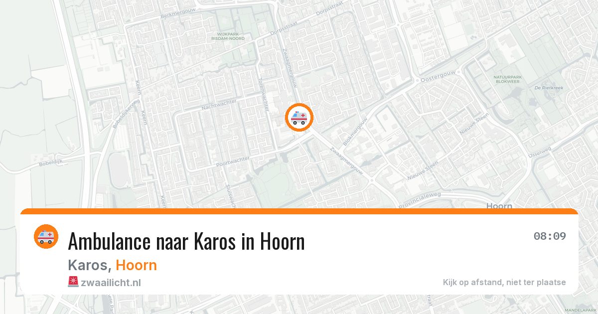 Ambulance naar Karos in Hoorn — 3 aug 2026