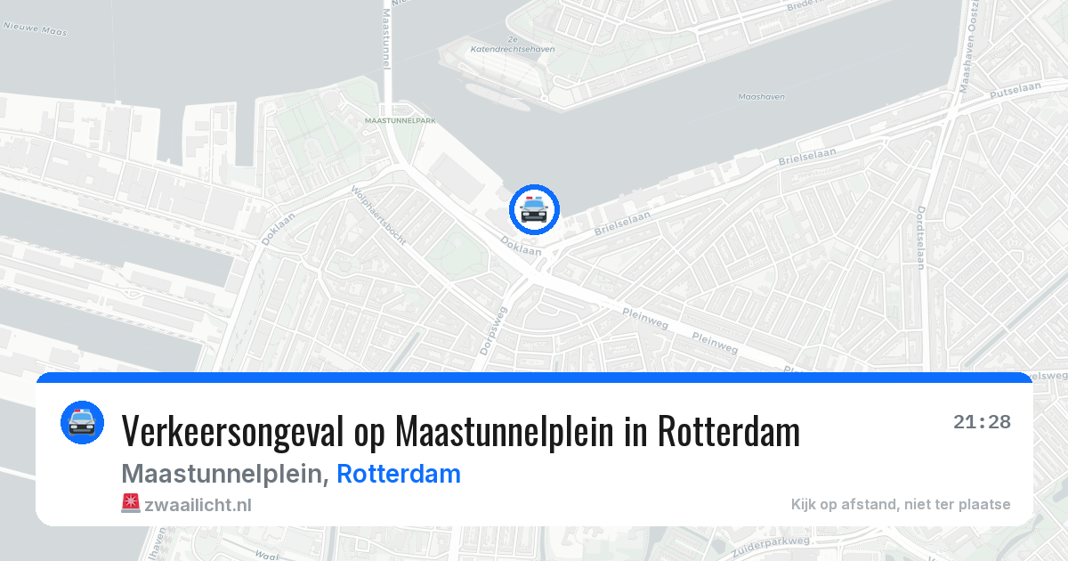 Verkeersongeval op Maastunnelplein in Rotterdam — 28 jun 2026