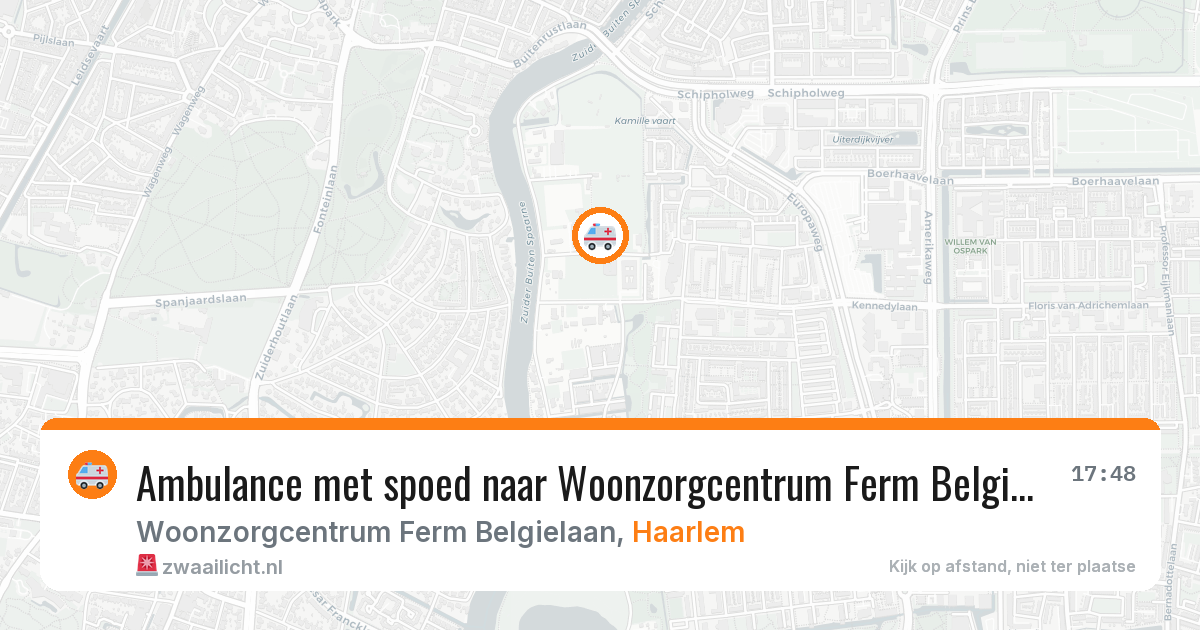 Ambulance met spoed naar Woonzorgcentrum Ferm Belgielaan in Haarlem — 9 jul 2026