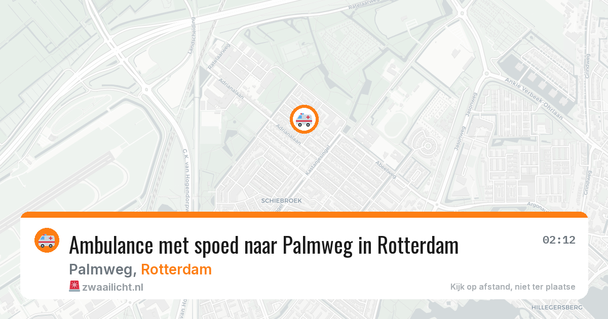 Ambulance met spoed naar Palmweg in Rotterdam — 17 mei 2026