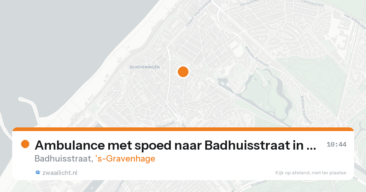 Ambulance met spoed naar Badhuisstraat in 's-Gravenhage — 16 aug 2026