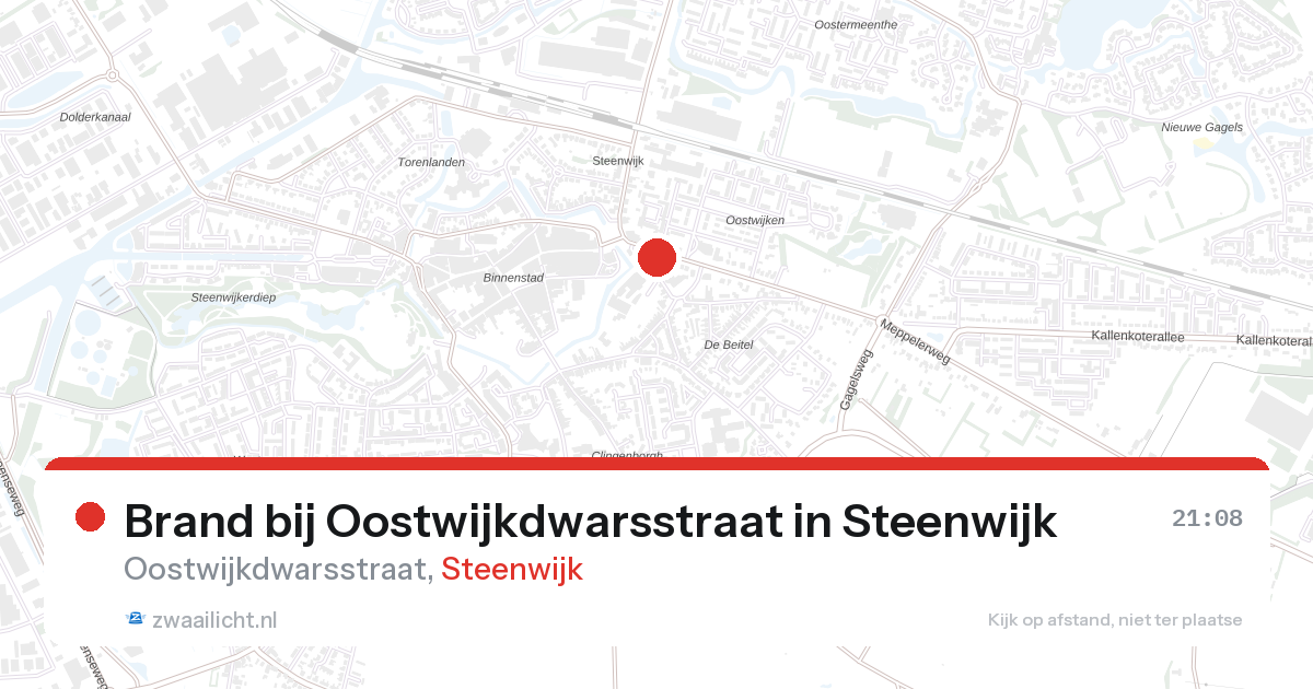 Brand bij Oostwijkdwarsstraat in Steenwijk — 26 aug 2026