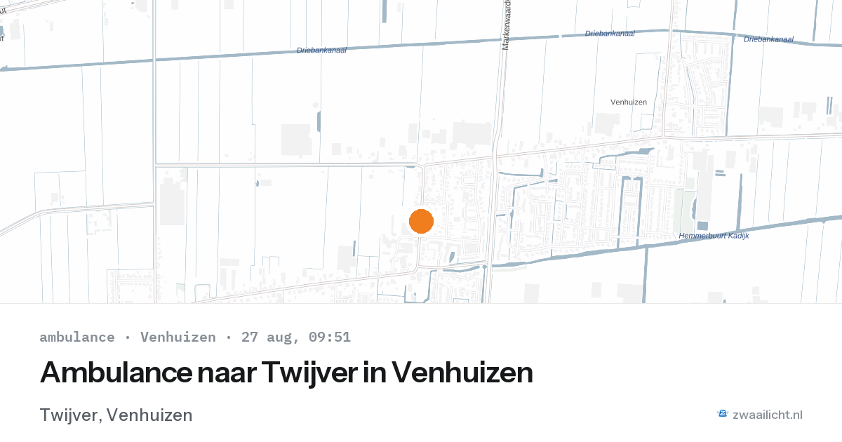Ambulance naar Twijver in Venhuizen — 27 aug 2026