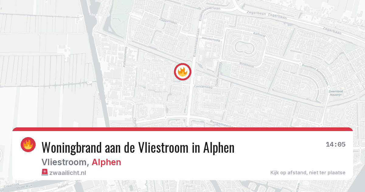 Woningbrand aan de Vliestroom in Alphen — 26 jun 2026