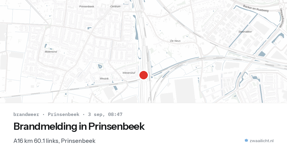 Brandmelding in Prinsenbeek — 3 sep 2026