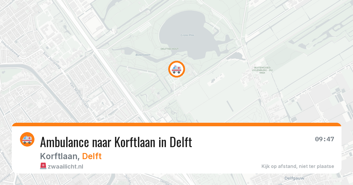 Ambulance naar Korftlaan in Delft — 8 jul 2026