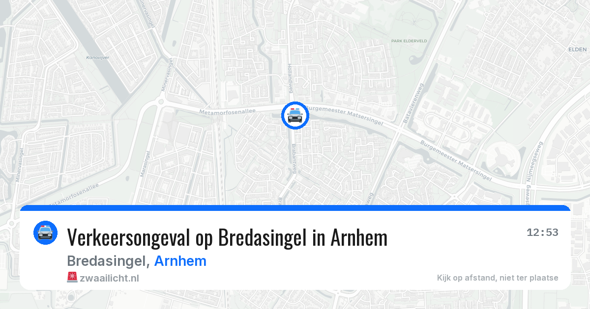 Verkeersongeval op Bredasingel in Arnhem — 24 apr 2026