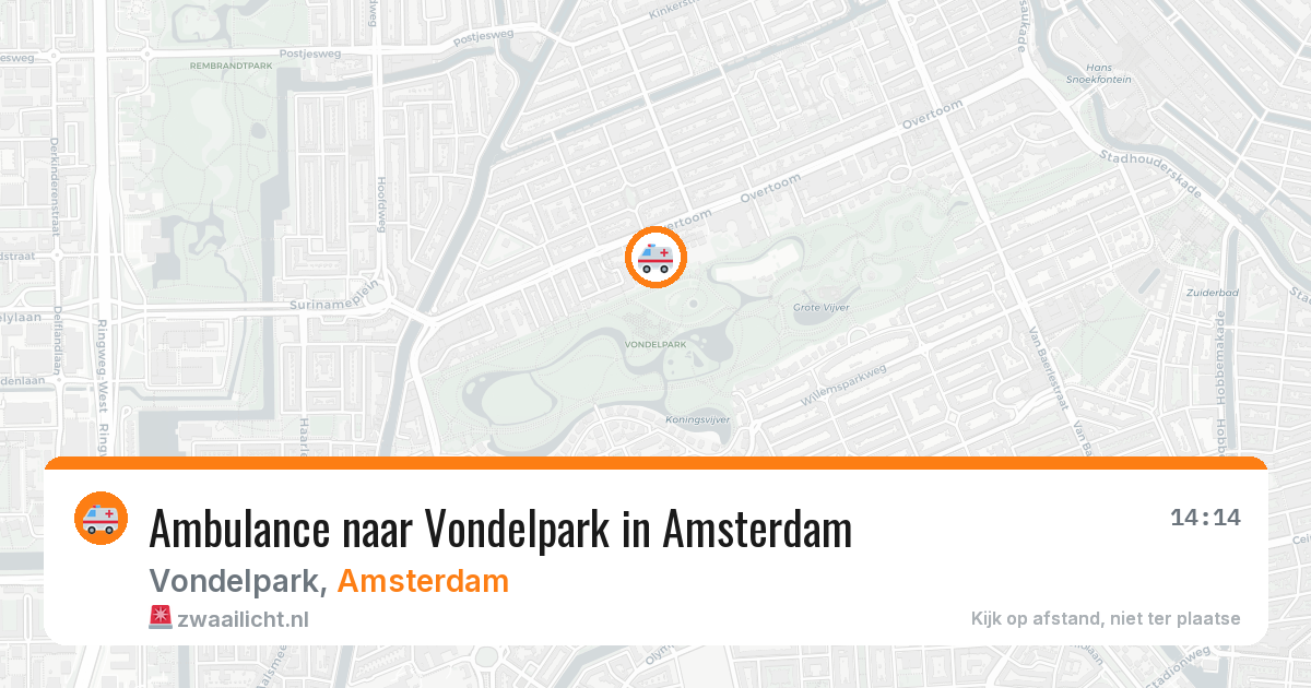 Ambulance naar Vondelpark in Amsterdam — 25 mei 2026