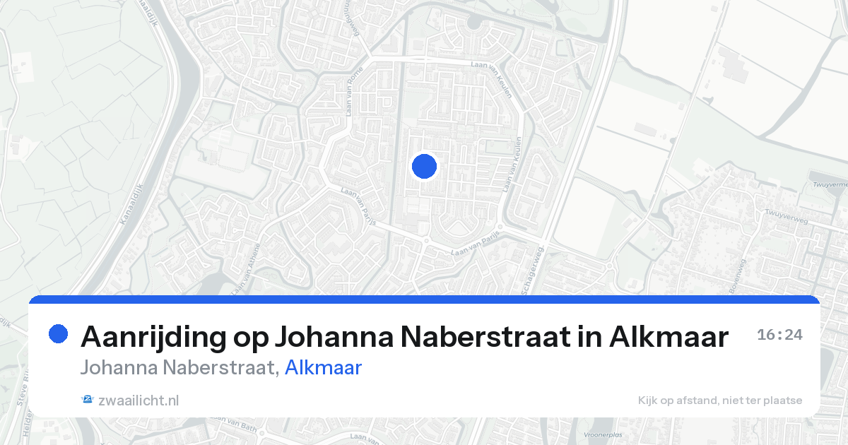 Aanrijding op Johanna Naberstraat in Alkmaar — 24 aug 2026