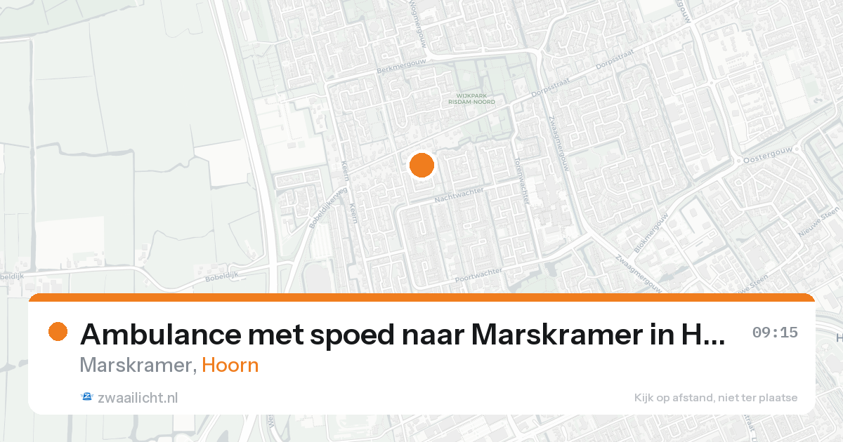 Ambulance met spoed naar Marskramer in Hoorn — 17 aug 2026