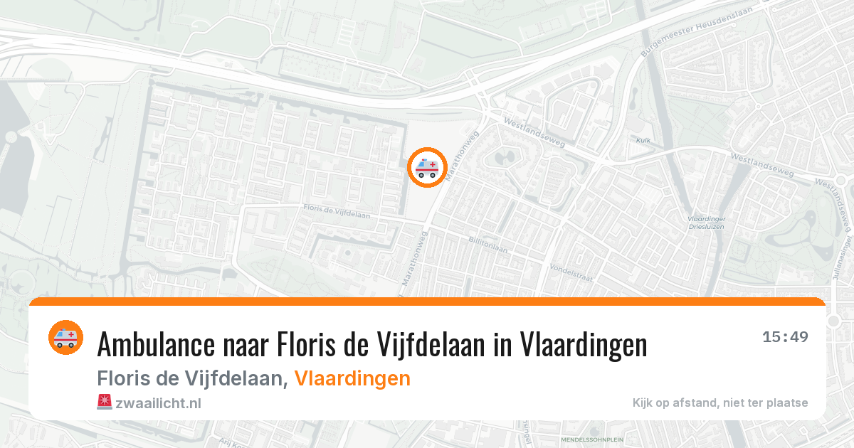 Ambulance naar Floris de Vijfdelaan in Vlaardingen — 18 mei 2026