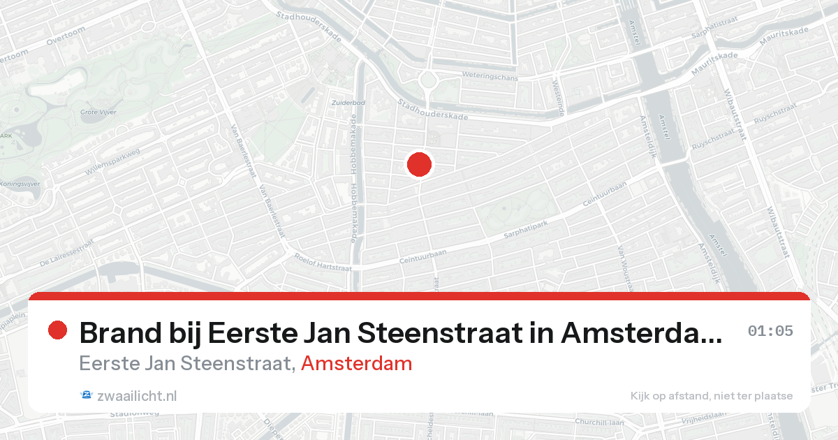 Brand bij Eerste Jan Steenstraat in Amsterdam — 23 aug 2026