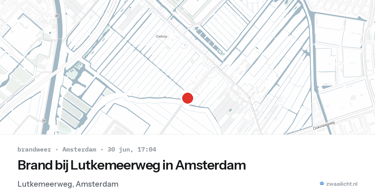 Brand bij Lutkemeerweg in Amsterdam — 30 jun 2026