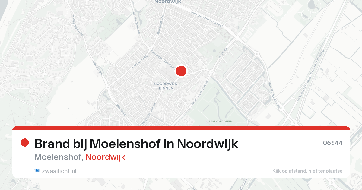 Brand bij Moelenshof in Noordwijk — 22 aug 2026