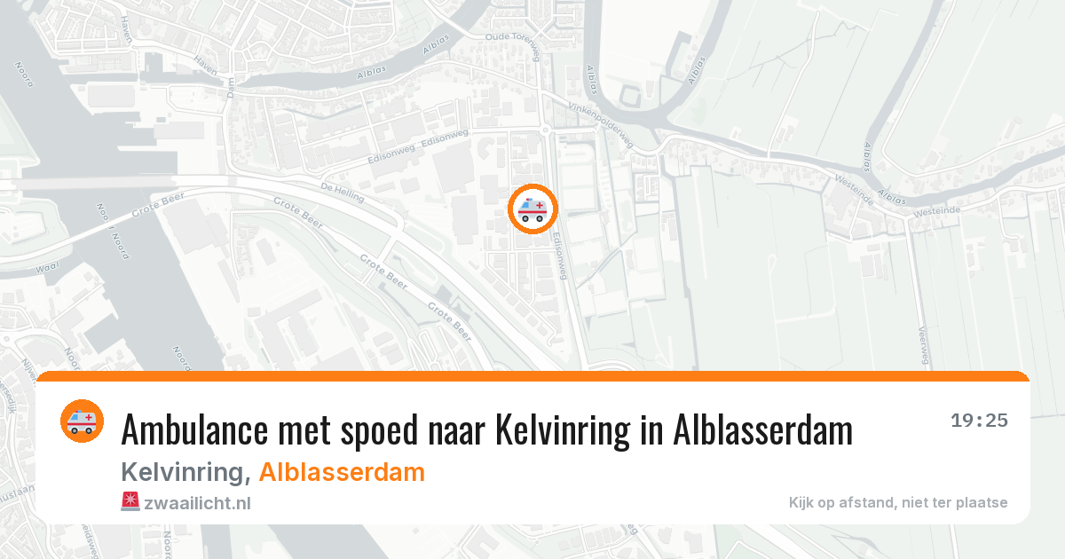 Ambulance met spoed naar Kelvinring in Alblasserdam — 18 jul 2026