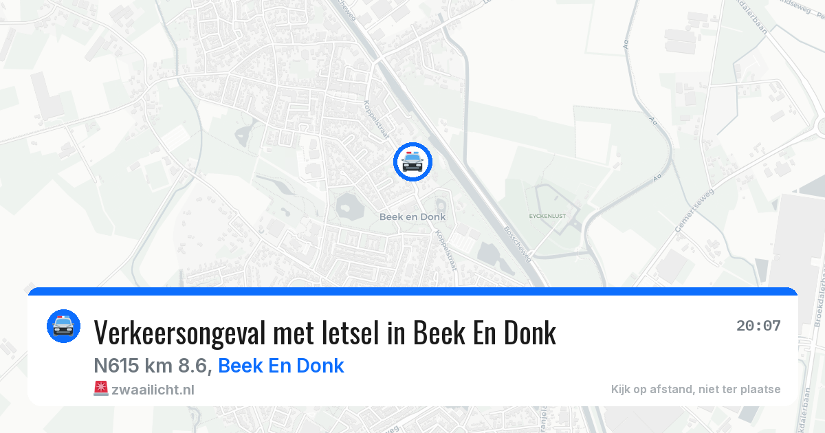 Verkeersongeval met letsel in Beek En Donk — 19 mrt 2026