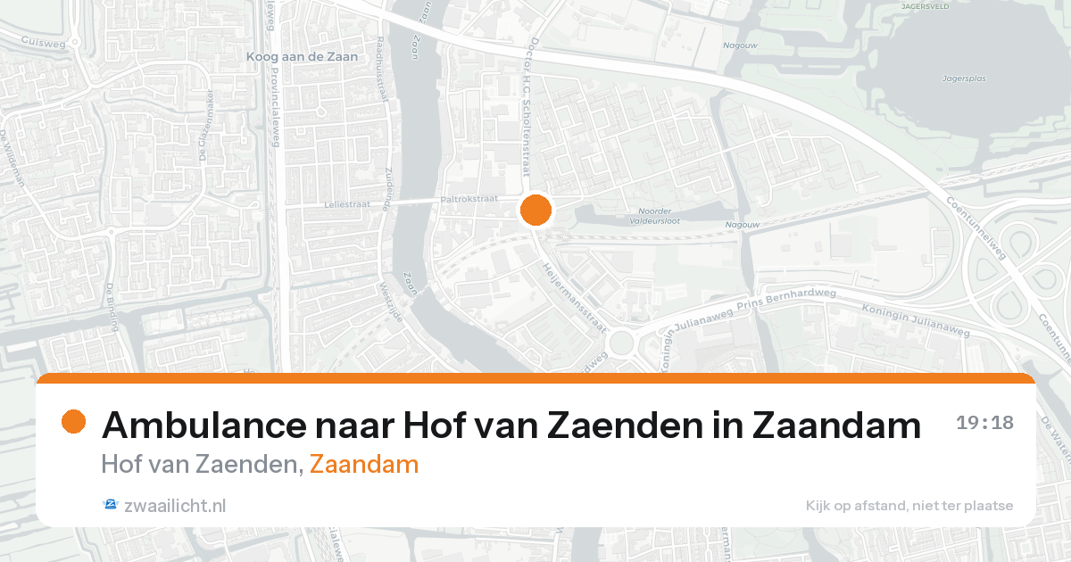 Ambulance naar Hof van Zaenden in Zaandam — 20 aug 2026