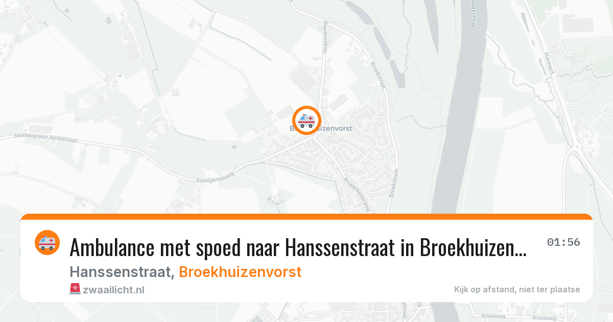 Ambulance met spoed naar Hanssenstraat in Broekhuizenvorst — 11 jun 2026