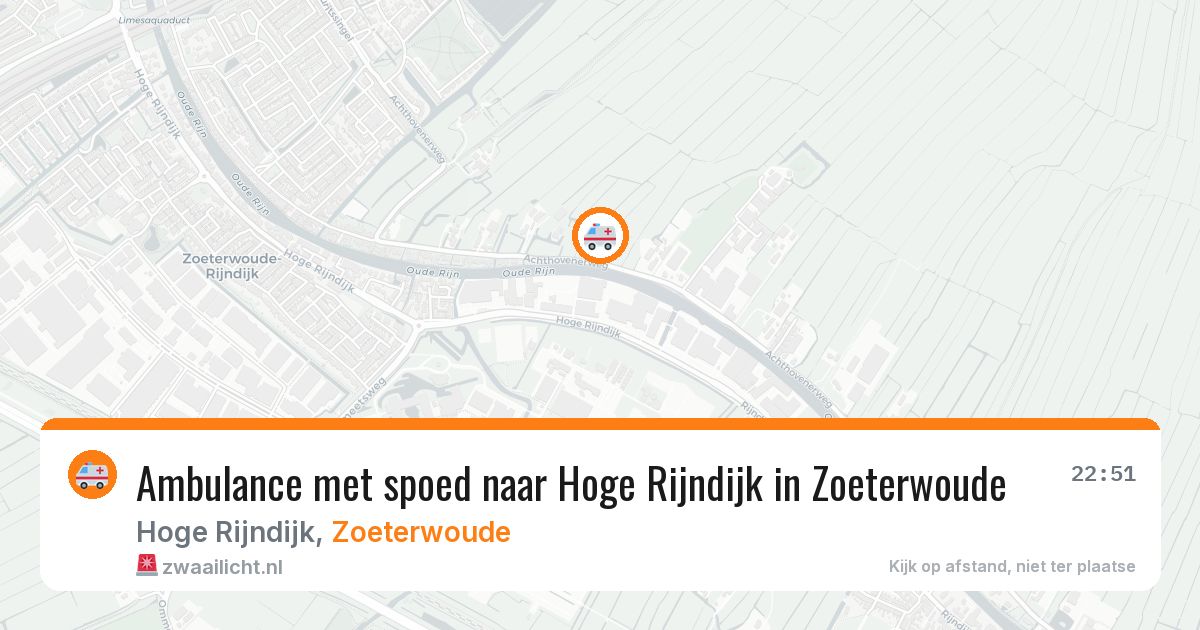 Ambulance met spoed naar Hoge Rijndijk in Zoeterwoude — 24 mei 2026