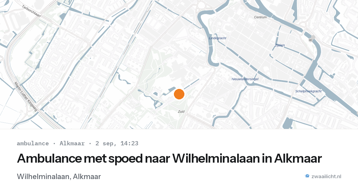 Ambulance met spoed naar Wilhelminalaan in Alkmaar — 2 sep 2026