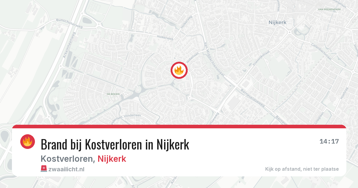 Brand bij Kostverloren in Nijkerk — 20 jun 2026