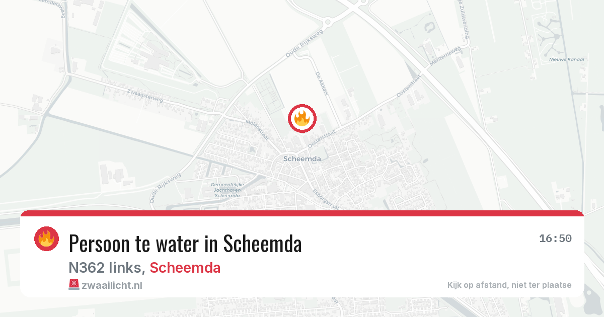 Persoon te water in Scheemda — 13 jul 2026