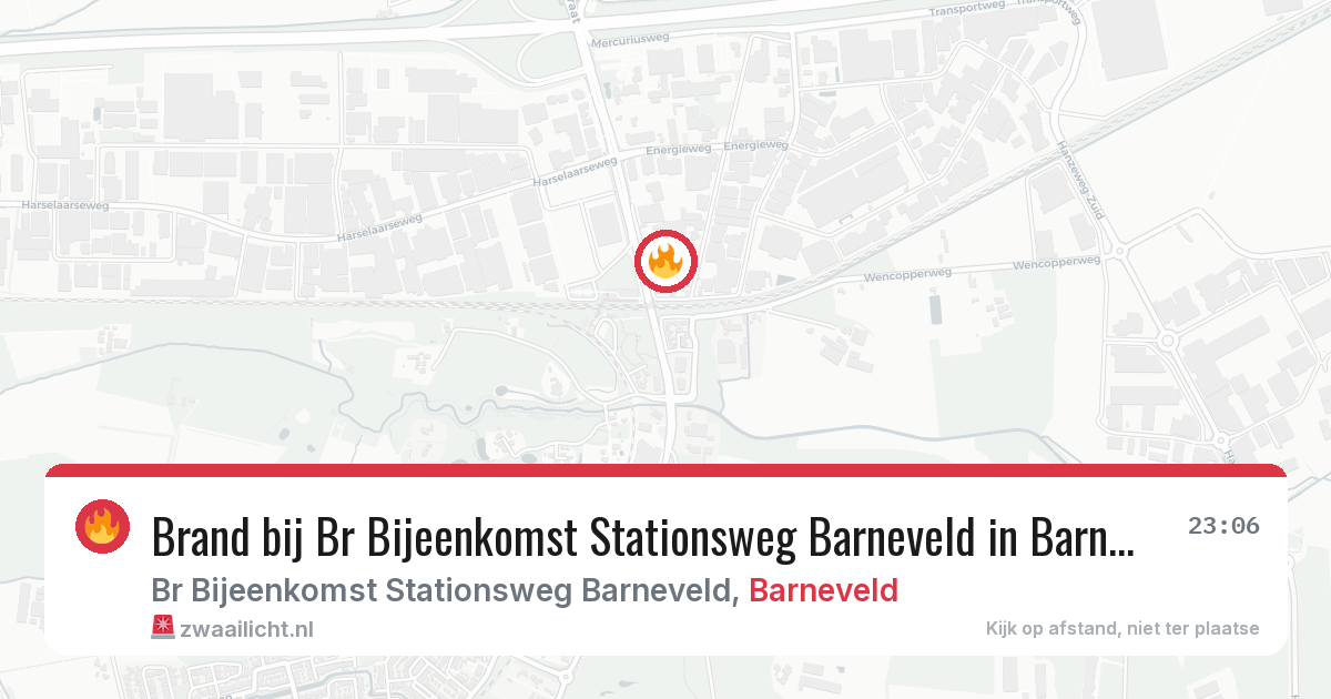 Brand bij Br Bijeenkomst Stationsweg Barneveld in Barneveld — 28 apr 2026