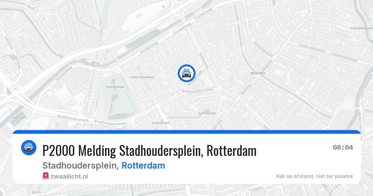 P2000 Melding Stadhoudersplein, Rotterdam — 7 mei 2026