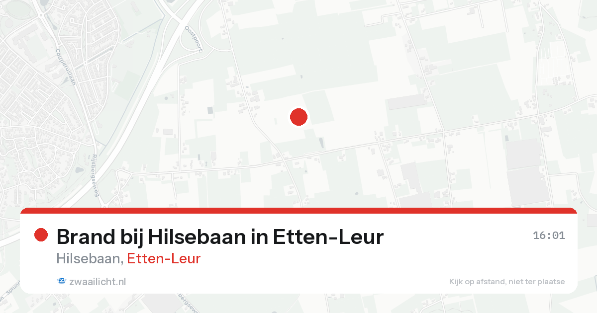 Brand bij Hilsebaan in Etten-Leur — 15 aug 2026