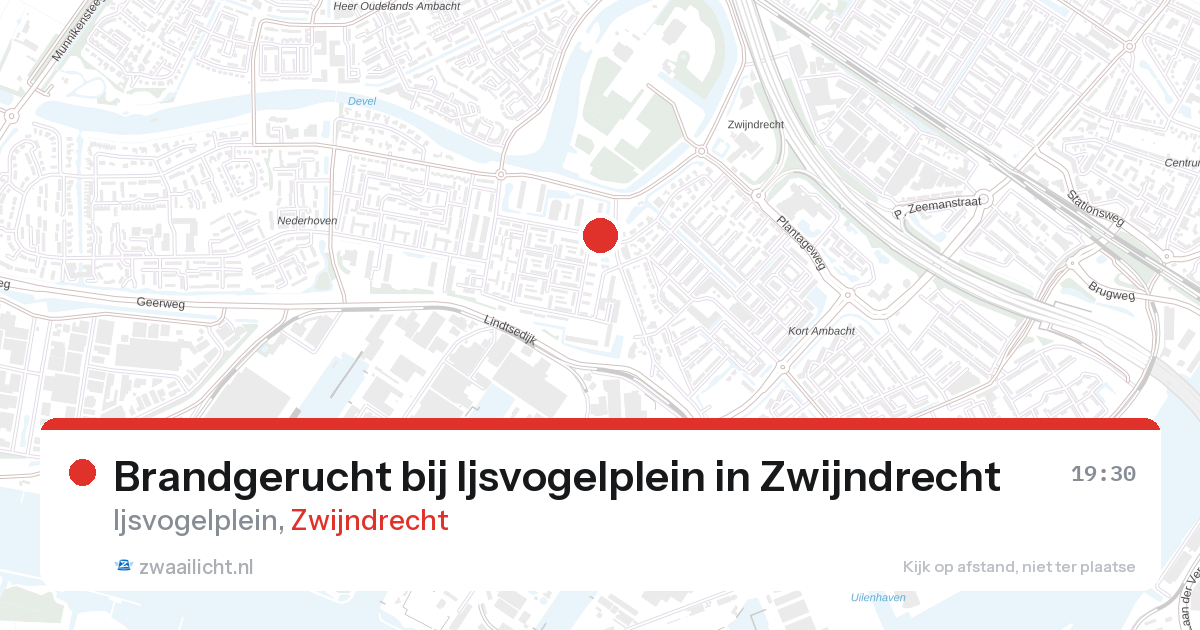 Brandgerucht bij Ijsvogelplein in Zwijndrecht — 27 aug 2026