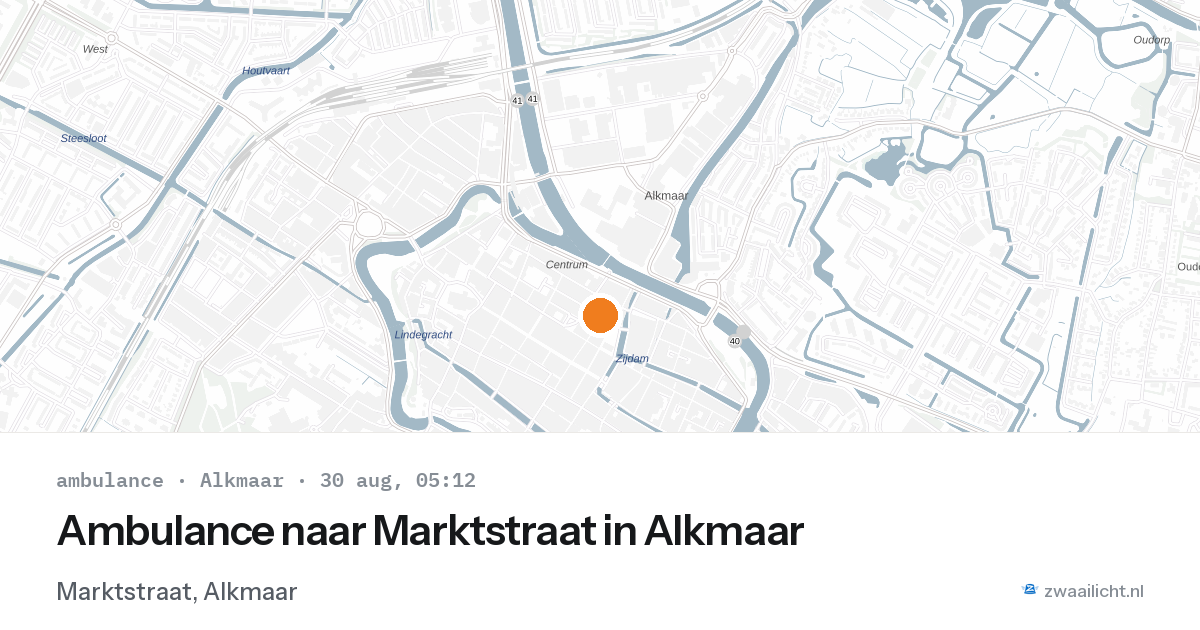 Ambulance naar Marktstraat in Alkmaar — 30 aug 2026