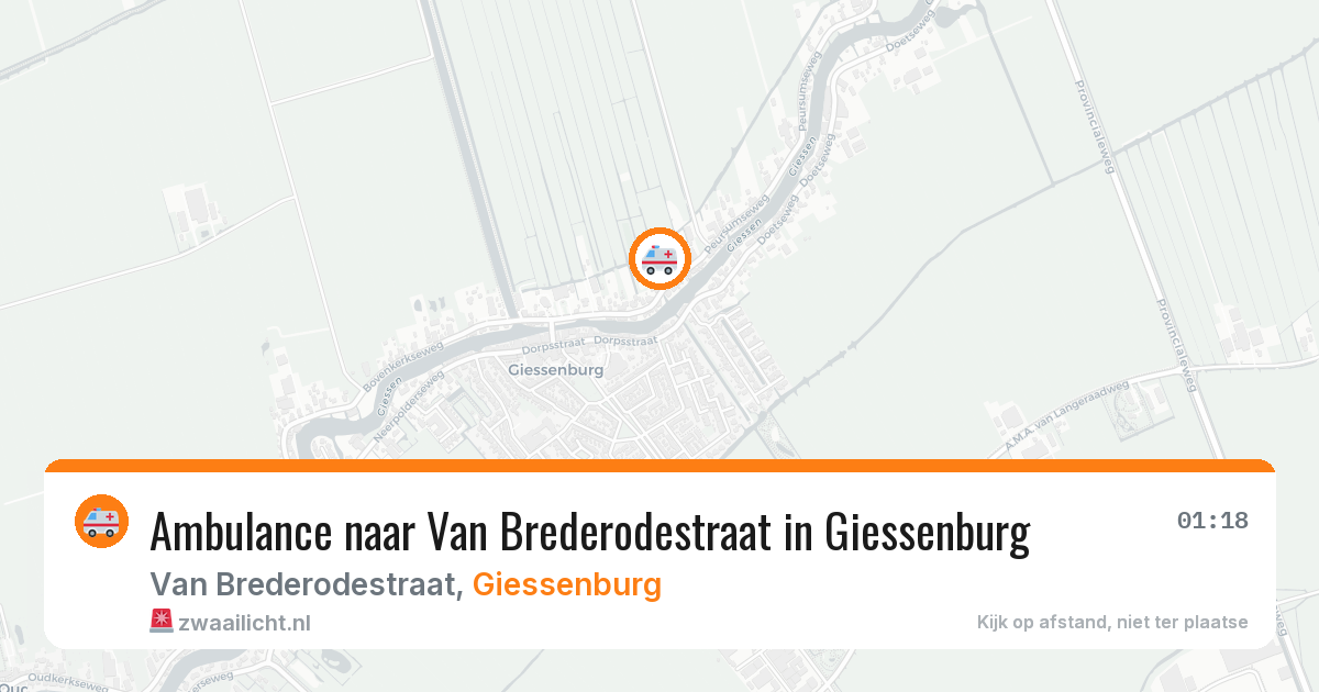 Ambulance naar Van Brederodestraat in Giessenburg — 30 mrt 2026