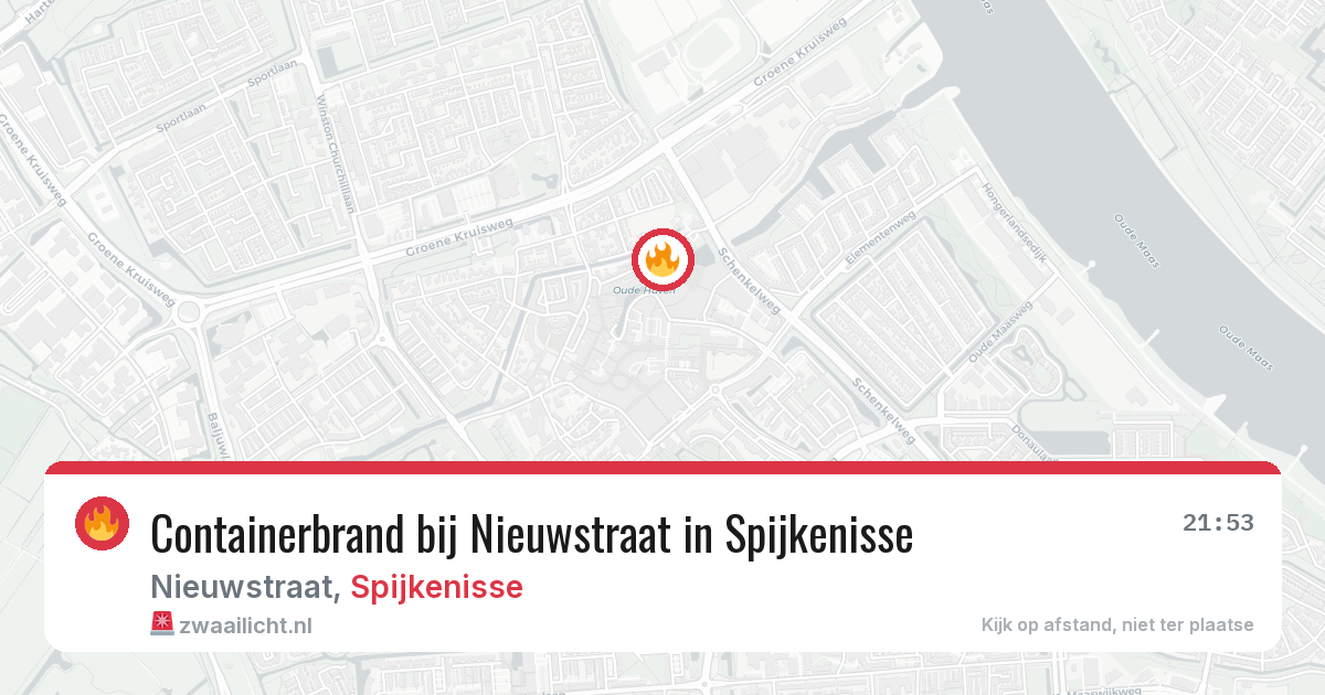 Containerbrand bij Nieuwstraat in Spijkenisse — 11 aug 2026