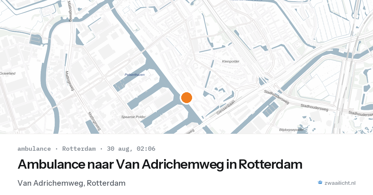 Ambulance naar Van Adrichemweg in Rotterdam — 30 aug 2026