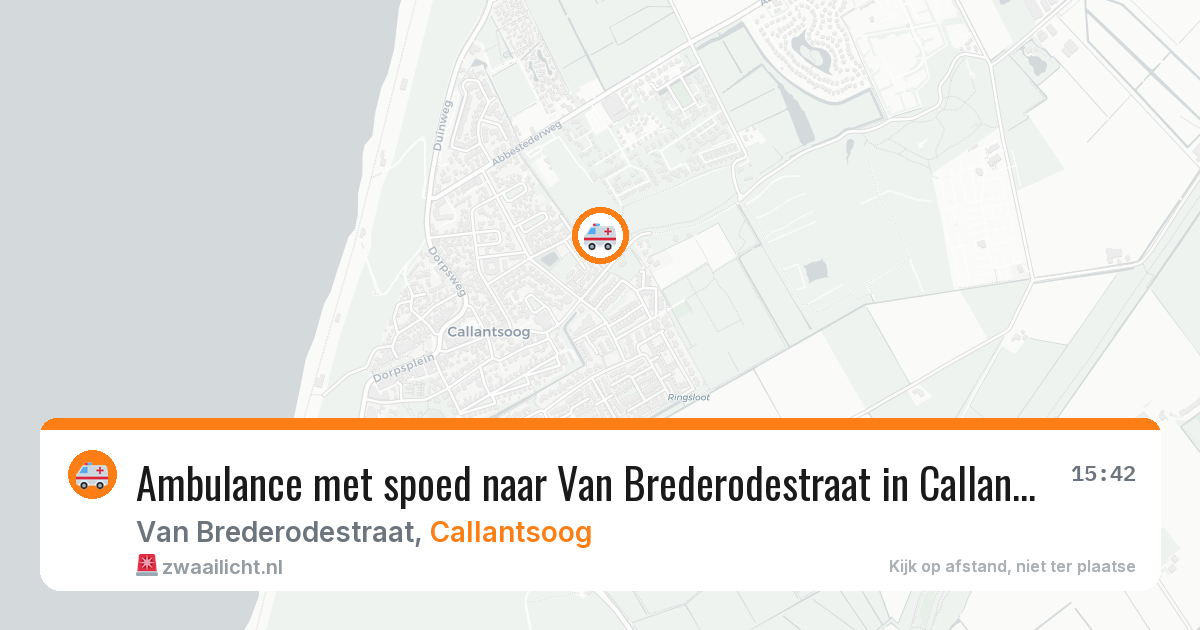 Ambulance met spoed naar Van Brederodestraat in Callantsoog — 25 apr 2026