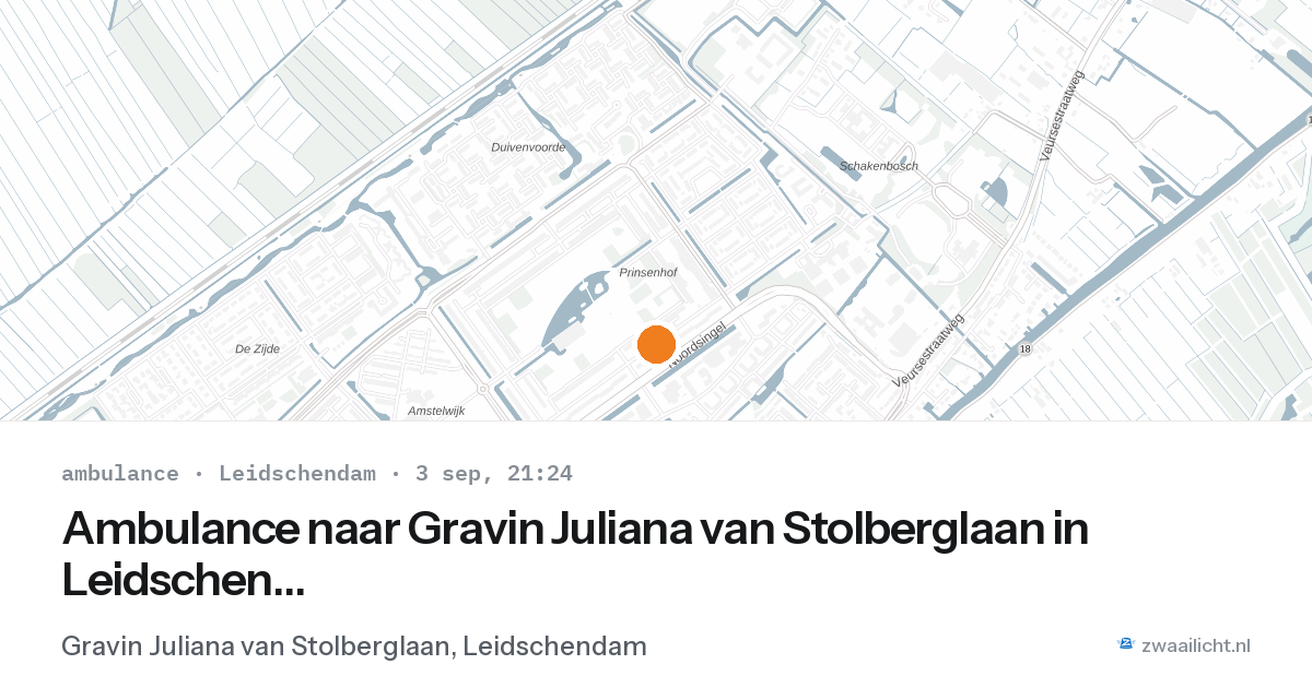Ambulance naar Gravin Juliana van Stolberglaan in Leidschendam — 3 sep 2026