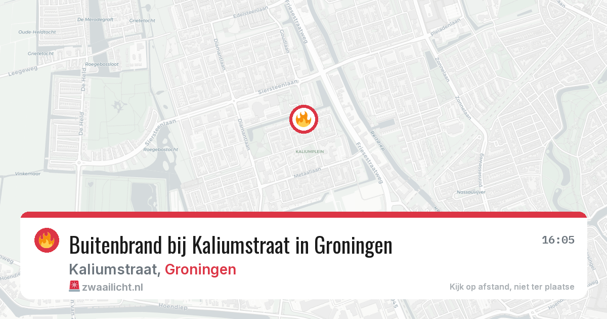 Buitenbrand bij Kaliumstraat in Groningen — 1 jul 2026