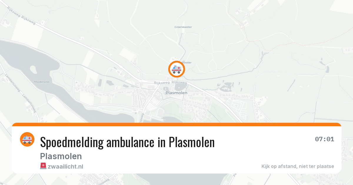 Spoedmelding ambulance in Plasmolen — 21 mei 2026