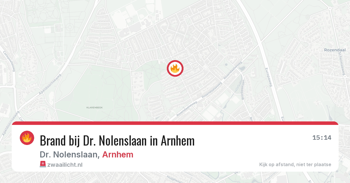 Brand bij Dr. Nolenslaan in Arnhem — 14 jul 2026