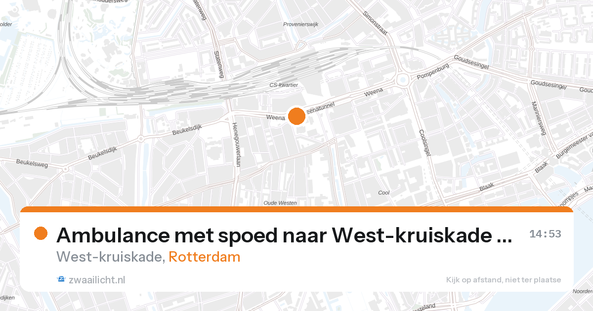 Ambulance met spoed naar West-kruiskade in Rotterdam — 27 aug 2026