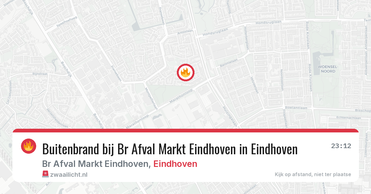 Buitenbrand bij Br Afval Markt Eindhoven in Eindhoven — 3 jul 2026