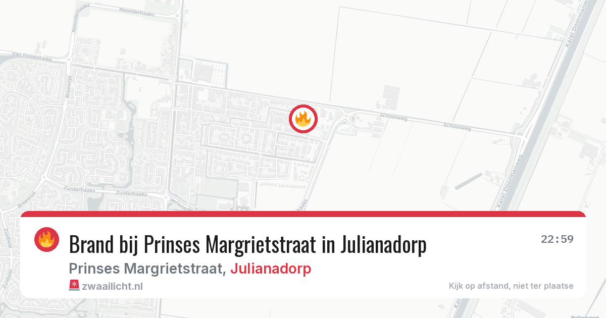Brand bij Prinses Margrietstraat in Julianadorp — 6 jun 2026