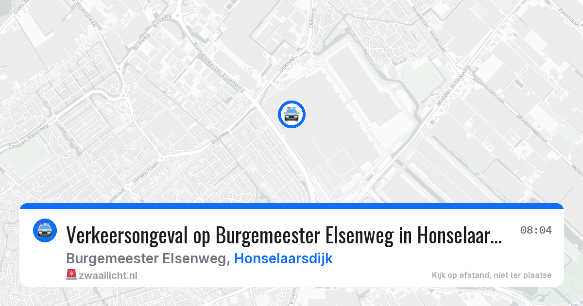 Verkeersongeval op Burgemeester Elsenweg in Honselaarsdijk — 22 apr 2026