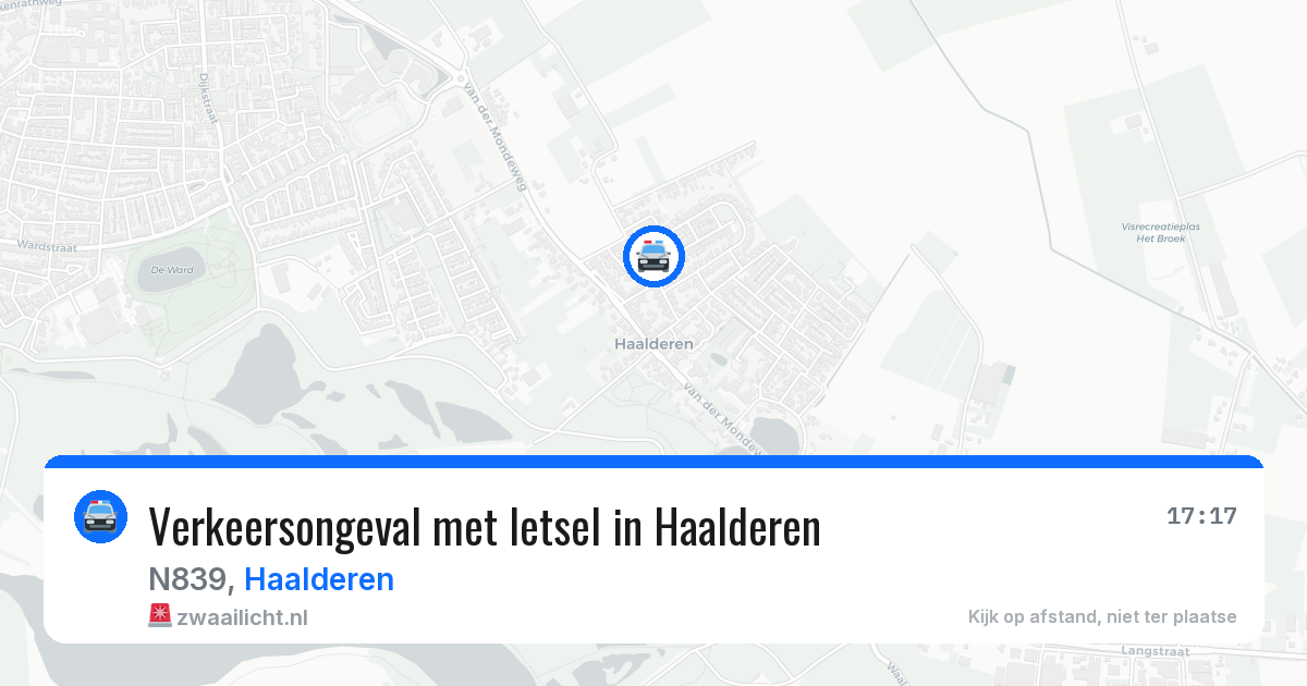Verkeersongeval met letsel in Haalderen — 17 apr 2026